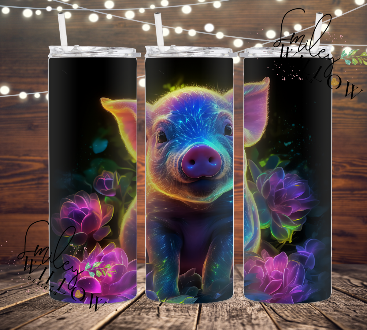 Neon Pig 20oz tumbler