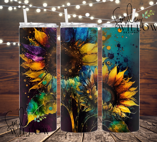 Watercolour Sunflower 20oz tumbler