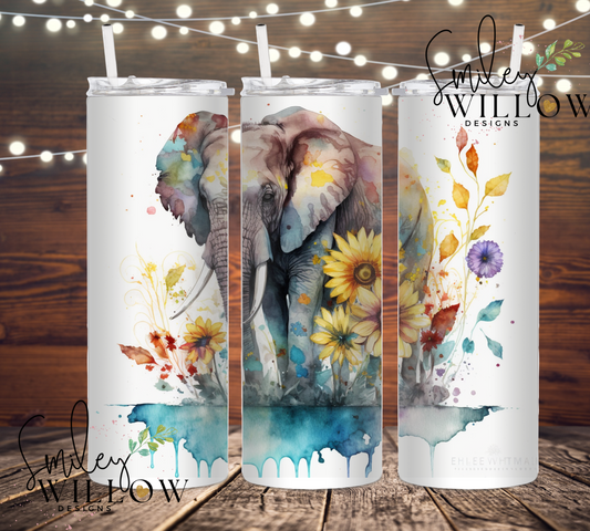 Watercolour Elephant 20oz tumbler