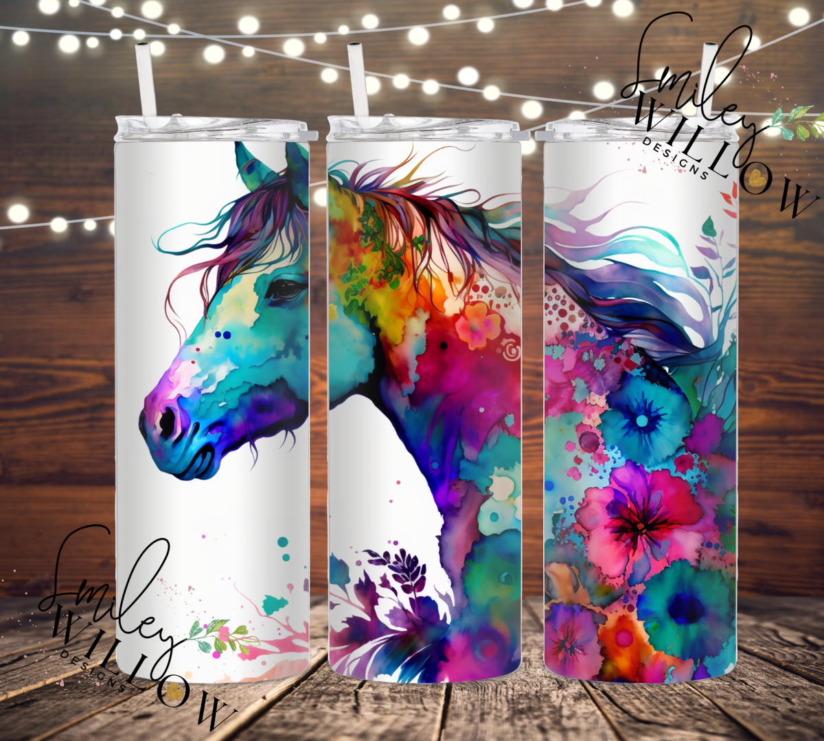 Watercolour Horse 20oz tumbler